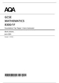 AQA GCSE Mathematics &lpar;8300&rpar; June 2025&NewLine;Foundation Tier Paper 1 Non-Calculator