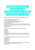 HONDROS NUR 200 QUIZ 1 &vert; Answered &vert; Nursing Fundamentals &vert; Hondros College &vert; Pass Guaranteed - A&plus; Graded