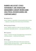 BUSINESS AND SOCIETY ETHICS&NewLine;SUSTAINABILITY AND STAKEHOLDER&NewLine;MANAGEMENT CONCEPT REVIEW GUIDE&NewLine;2026 ETHICAL DECISION MAKING AND&NewLine;CORPORATE IMPACT&NewLine;