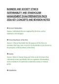 BUSINESS AND SOCIETY ETHICS&NewLine;SUSTAINABILITY AND STAKEHOLDER&NewLine;MANAGEMENT EXAM PREPARATION PACK&NewLine;2026 KEY CONCEPTS AND REVISION NOTES