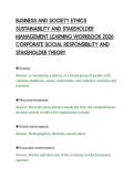 BUSINESS AND SOCIETY ETHICS&NewLine;SUSTAINABILITY AND STAKEHOLDER&NewLine;MANAGEMENT LEARNING WORKBOOK 2026&NewLine;CORPORATE SOCIAL RESPONSIBILITY AND&NewLine;STAKEHOLDER THEORY