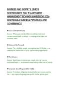BUSINESS AND SOCIETY ETHICS&NewLine;SUSTAINABILITY AND STAKEHOLDER&NewLine;MANAGEMENT REVISION HANDBOOK 2026&NewLine;SUSTAINABLE BUSINESS PRACTICES AND&NewLine;GOVERNANCE&NewLine;