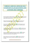 FOREIGN SERVICE OFFICER TEST&NewLine;OVERVIEW EXAM QUESTIONS AND&NewLine;ANSWERS 2026 VERIFIED&period;