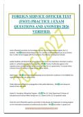 FOREIGN SERVICE OFFICER TEST&NewLine;&lpar;FSOT&rpar; PRACTICE 1 EXAM&NewLine;QUESTIONS AND ANSWERS 2026&NewLine;VERIFIED&period;