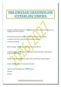 ISQS 2340 EXAM 3 QUESTIONS AND&NewLine;ANSWERS 2026 VERIFIED&period;