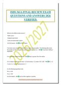 ISDS 361A FINAL RECIEW EXAM&NewLine;QUESTIONS AND ANSWERS 2026&NewLine;VERIFIED&period;