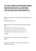 AIC 300 CLAIMS IN AN EVOLVING WORLD&NewLine;MASTER EXAM 2026 FULL QUESTIONS&NewLine;WITH DETAILED SOLUTIONS GRADED A&plus;