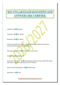 KIN 375 LAB EXAM QUESTIONS AND&NewLine;ANSWERS 2026 VERIFIED&period;