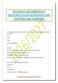 MA 2ND CLASS FIREMAN'S&NewLine;PRACTICE EXAM QUESTIONS AND&NewLine;ANSWERS 2026 VERIFIED&period;