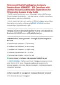 Tennessee Private Investigation Company Practice Exam 2026&sol;2027 &vert; 200 Questions with Verified Answers and Detailed Explanations for PI Licensing Success Study Guide