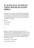 AIC 304 STUDY ACTUAL TEST PAPER 2026&NewLine;COMPLETE QUESTIONS AND SOLUTIONS&NewLine;GRADED A&plus;