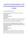 Fire Instructor 1 Final Exam Actual Exam 2026&sol;2027 &vert; Correct & Verified &vert; Detailed Rationales & Pass Guaranteed - A&plus; Graded