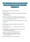 AIF TRAINING ACTUAL EXAM PAPER&NewLine;2026 QUESTIONS WITH ANSWERS&NewLine;GRADED A&plus;