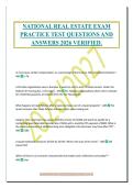 NATIONAL REAL ESTATE EXAM&NewLine;PRACTICE TEST QUESTIONS AND&NewLine;ANSWERS 2026 VERIFIED&period;