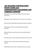 AIF TRAINING CERTIFICATION&NewLine;STUDY GUIDE 2026&NewLine;COMPREHENSIVE QUESTIONS AND&NewLine;VERIFIED ANSWERS
