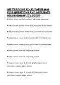 AIF TRAINING FINAL PAPER 2026&NewLine;FULL QUESTIONS AND ACCURATE&NewLine;SOLUTIONS STUDY GUIDE