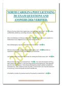 NORTH CAROLINA POST LICENSING&NewLine;301 EXAM QUESTIONS AND&NewLine;ANSWERS 2026 VERIFIED&period;