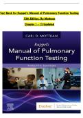 Test Bank for Ruppel's Manual of Pulmonary Function Testing&comma; 12th Edition by Carl Mottram&period;