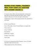 BUSINESS ETHICS FERRELL FRAEDRICH&NewLine;FINAL STUDY GUIDE 2026 QUESTIONS&NewLine;WITH ANSWERS GRADED A&plus;