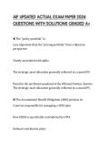 AIF UPDATED ACTUAL EXAM PAPER 2026&NewLine;QUESTIONS WITH SOLUTIONS GRADED A&plus;