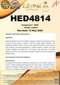 HED4814 Assignment 1 &lpar;COMPLETE ANSWERS&rpar; 2026 - DUE 12 May 2026