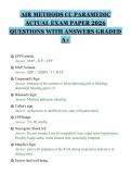 AIR METHODS CC PARAMEDIC&NewLine;ACTUAL EXAM PAPER 2026&NewLine;QUESTIONS WITH ANSWERS GRADED&NewLine;A&plus;