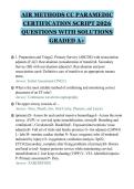 AIR METHODS CC PARAMEDIC&NewLine;CERTIFICATION SCRIPT 2026&NewLine;QUESTIONS WITH SOLUTIONS&NewLine;GRADED A&plus;