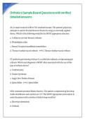 Orthotics Sample Board Questions with verified detailed answers