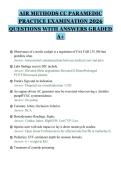 AIR METHODS CC PARAMEDIC&NewLine;PRACTICE EXAMINATION 2026&NewLine;QUESTIONS WITH ANSWERS GRADED&NewLine;A&plus;