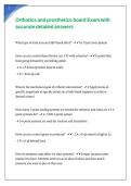 Orthotics and prosthetics board Exam with accurate detailed answers