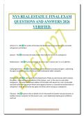 NYS REAL ESTATE U FINAL EXAM&NewLine;QUESTIONS AND ANSWERS 2026&NewLine;VERIFIED&period;