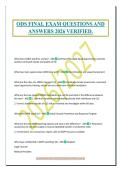 ODS FINAL EXAM QUESTIONS AND&NewLine;ANSWERS 2026 VERIFIED&period;