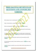 PHED 1164 FINAL REVIEW EXAM&NewLine;QUESTIONS AND ANSWERS 2026&NewLine;VERIFIED&period;
