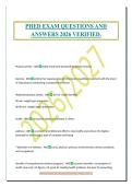 PHED EXAM QUESTIONS AND&NewLine;ANSWERS 2026 VERIFIED&period;