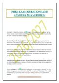 PHED EXAM QUESTIONS AND&NewLine;ANSWERS 2026 VERIFIED&period;