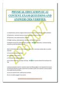 PHYSICAL EDUCATION EC-12&NewLine;CONTENT&period; EXAM QUESTIONS AND&NewLine;ANSWERS 2026 VERIFIED&period;