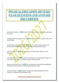 PHYSICAL EDUCATION 258 TEXES&NewLine;EXAM QUESTIONS AND ANSWERS&NewLine;2026 VERIFIED&period;