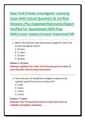 New York Private Investigator Licensing&NewLine;Exam With Actual Questions & Verified&NewLine;Answers&comma; Plus Explained Rationales&sol;Expert&NewLine;Verified For Guaranteed 100&percnt; Pass&NewLine;2026&sol;Latest Update&sol;Instant Download Pdf
