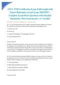 ANCC FNP Certification Exam Full-Length with Expert Rationales Actual Exam 2026&sol;2027 &ndash; Complete Exam-Style Questions with Detailed Rationales &vert; Pass Guaranteed &ndash; A&plus; Graded&NewLine;&NewLine;