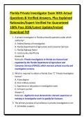 Florida Private Investigator Exam With Actual&NewLine;Questions & Verified Answers&comma; Plus Explained&NewLine;Rationales&sol;Expert Verified For Guaranteed&NewLine;100&percnt; Pass 2026&sol;Latest Update&sol;Instant&NewLine;Download Pdf