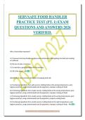 SERVSAFE FOOD HANDLER&NewLine;PRACTICE TEST &lpar;PT&period; 1&rpar; EXAM&NewLine;QUESTIONS AND ANSWERS 2026&NewLine;VERIFIED&period;