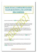SAGE INTACCT IMPLEMENTATION&NewLine;EXAM QUESTIONS AND ANSWERS&NewLine;2026 VERIFIED&period;