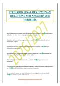 STEDI&period;ORG FINAL REVIEW EXAM&NewLine;QUESTIONS AND ANSWERS 2026&NewLine;VERIFIED&period;