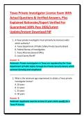 Texas Private Investigator License Exam With&NewLine;Actual Questions & Verified Answers&comma; Plus&NewLine;Explained Rationales&sol;Expert Verified For&NewLine;Guaranteed 100&percnt; Pass 2026&sol;Latest&NewLine;Update&sol;Instant Download Pdf