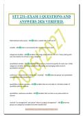 STT 231--EXAM 1 QUESTIONS AND&NewLine;ANSWERS 2026 VERIFIED&period;