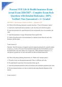 Pearson VUE Life & Health Insurance Exam Actual Exam 2026&sol;2027 &ndash; Complete Exam-Style Questions with Detailed Rationales &vert; 100&percnt; Verified &vert; Pass Guaranteed &ndash; A&plus; Graded&NewLine;&NewLine;