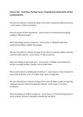 Chronic Care &ndash; Final Exam&comma; Nursing Course&comma; Comprehensive Study Guide and Key Concepts Review