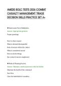 AMEDD BOLC TESTS 2026 COMBAT&NewLine;CASUALTY MANAGEMENT TRIAGE&NewLine;DECISION SKILLS PRACTICE SET A&plus;