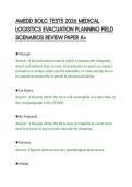 AMEDD BOLC TESTS 2026 MEDICAL&NewLine;LOGISTICS EVACUATION PLANNING FIELD&NewLine;SCENARIOS REVIEW PAPER A&plus;