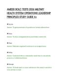 AMEDD BOLC TESTS 2026 MILITARY&NewLine;HEALTH SYSTEM OPERATIONS LEADERSHIP&NewLine;PRINCIPLES STUDY GUIDE A&plus;